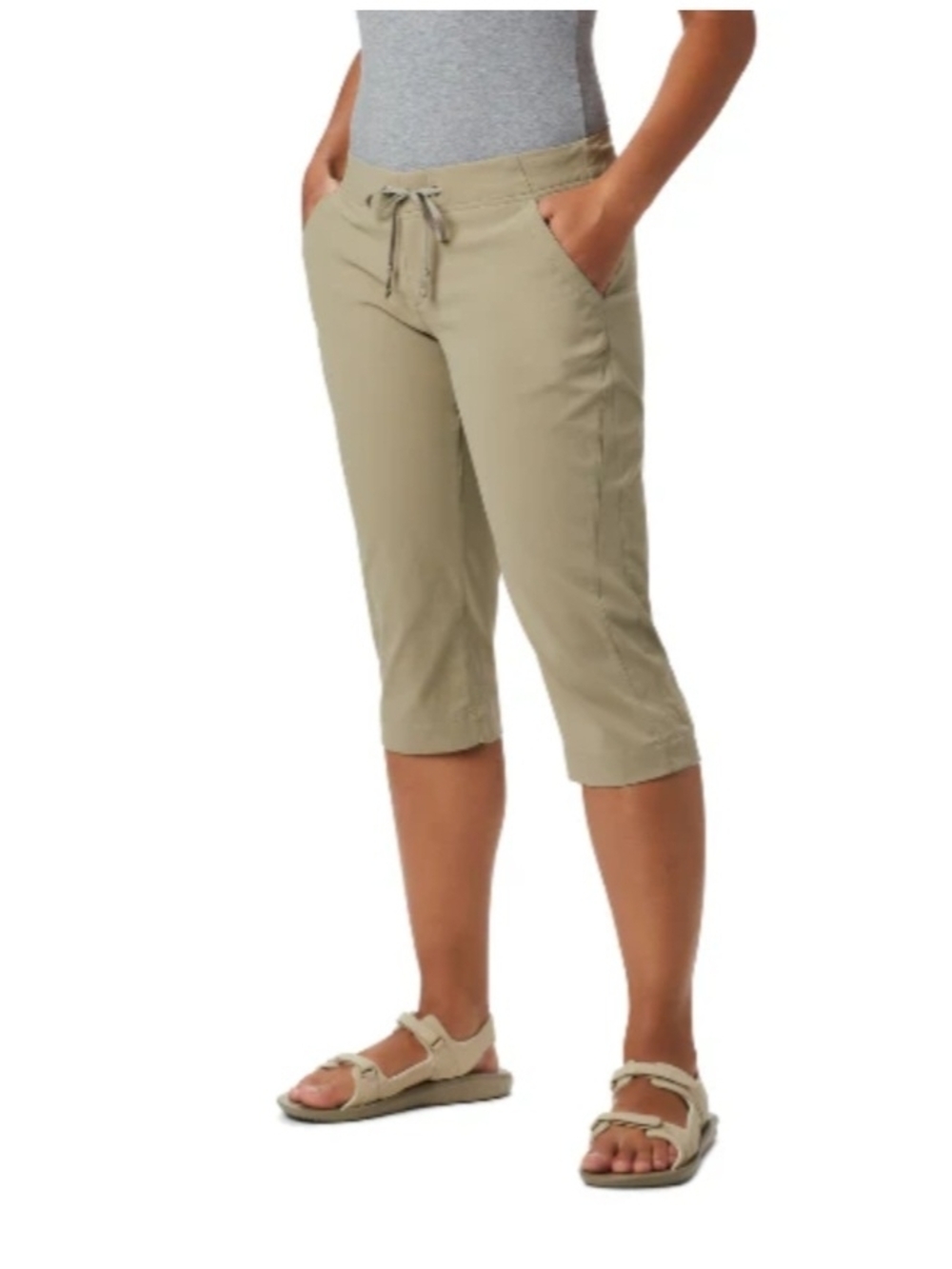 Columbia Anytime Outdoor Omni-shield Repellancy UPF 50 Capri Tusk Womens Size 4